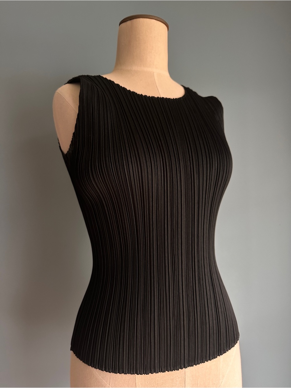 Issey Miyake Pleats Please Black Pleated Tank Top size 3